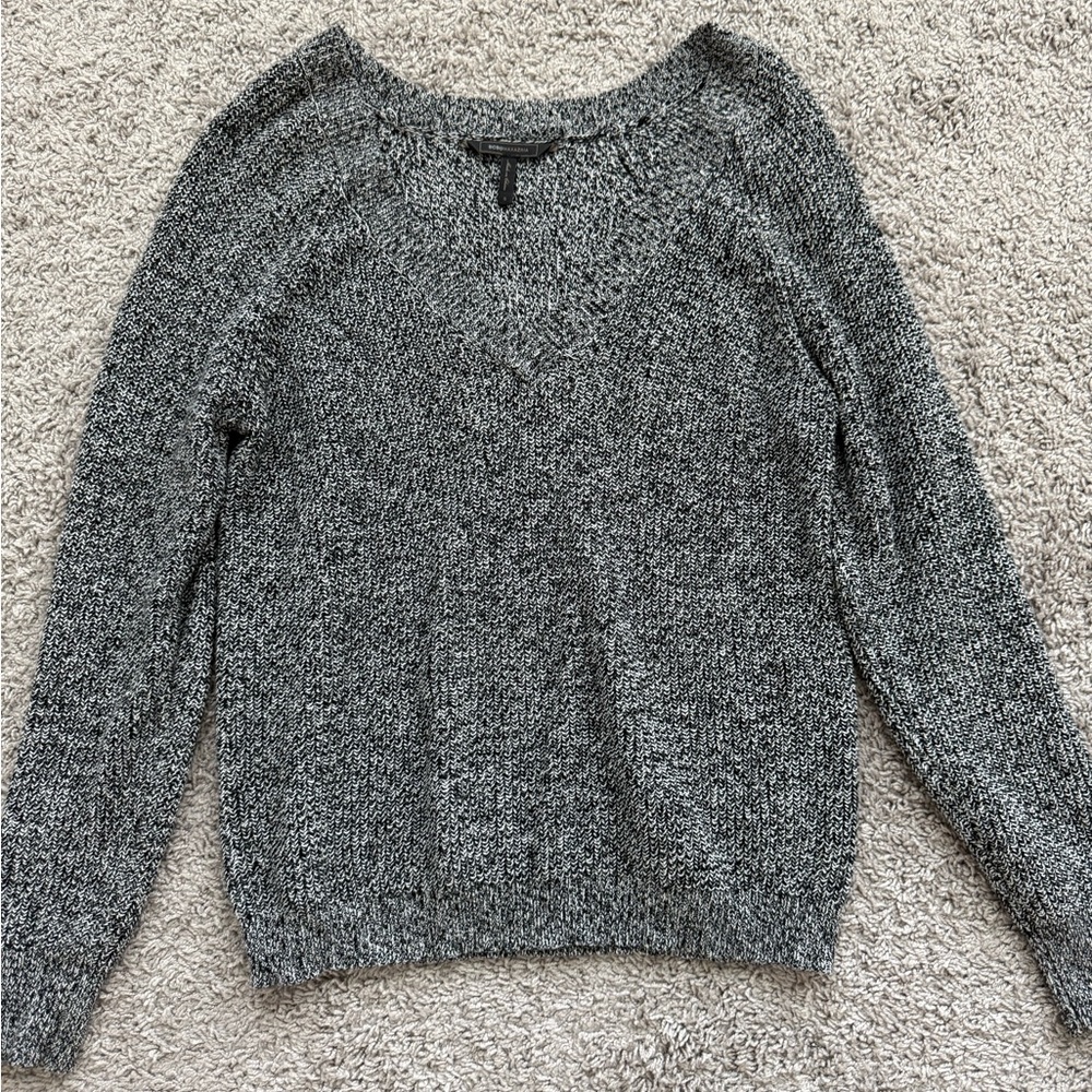 BCBGMaxAzria Charcoal V-Neck Sweater